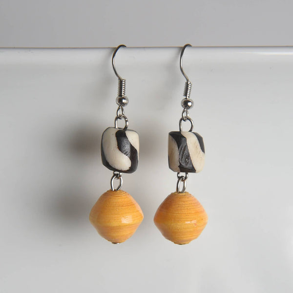 Batik Bone & Paper Earrings