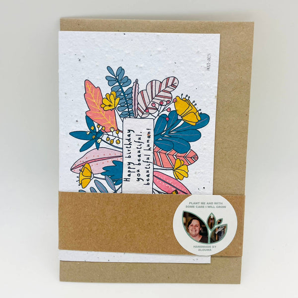 Growing Paper greeting card - Beautiful Human
