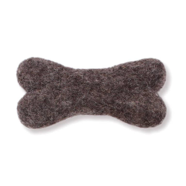 Eco Wool Dog Bones/Toys: Brown, Gray, White (Fair Trade)