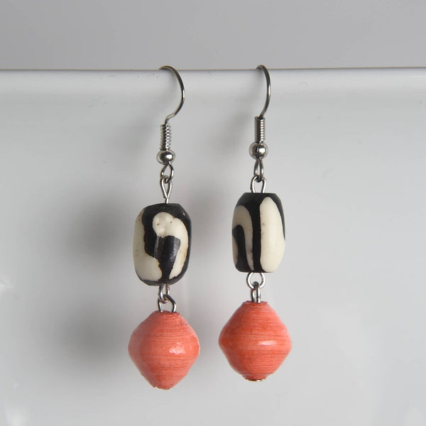 Batik Bone & Paper Earrings