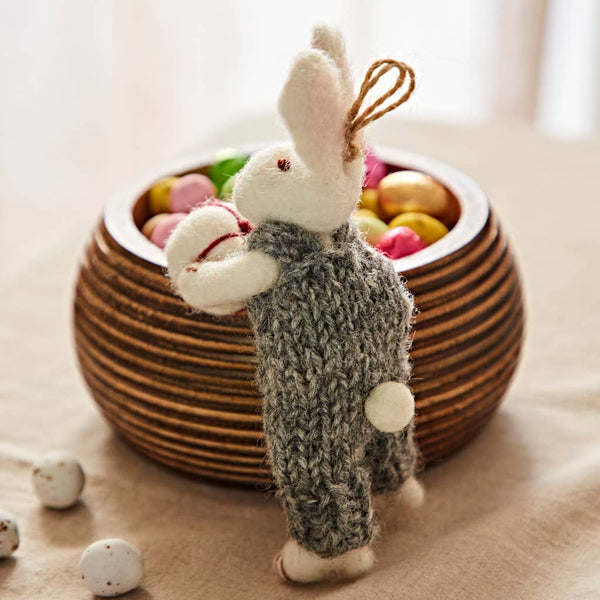 Felt Rabbit with Gift Hanging Decoration