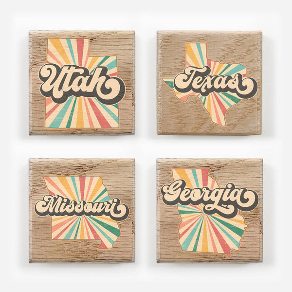 State of Alabama Retro Fridge Magnet