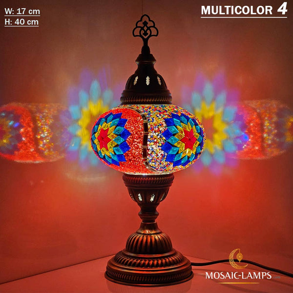 10+ Colors - Turkish Mosaic Large Globe Table Lamp, Marrakec