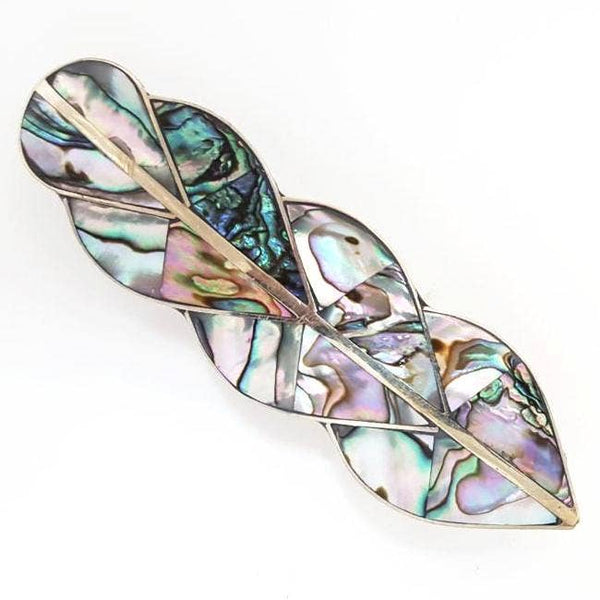 Blue Pacific Abalone & Mother-of-Pearl Hair Clip Barrettes