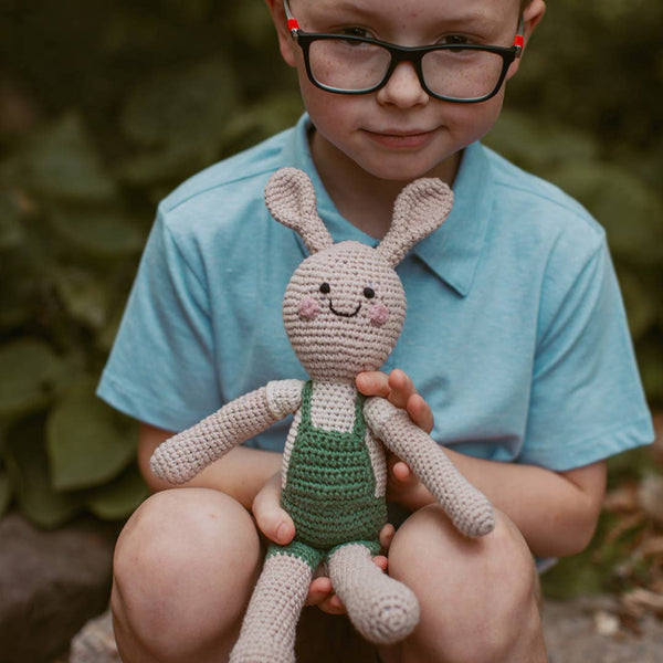 Springtime Easter Bunny in Suspenders - Crochet Plush