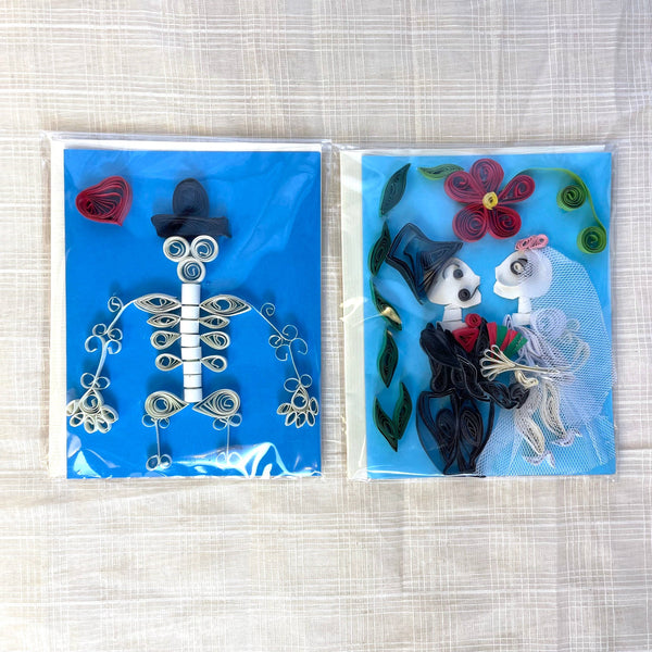 Handmade Skeleton Curly Card