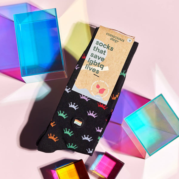 Socks that Save LGBTQ Lives (Colorful Crowns/Small)