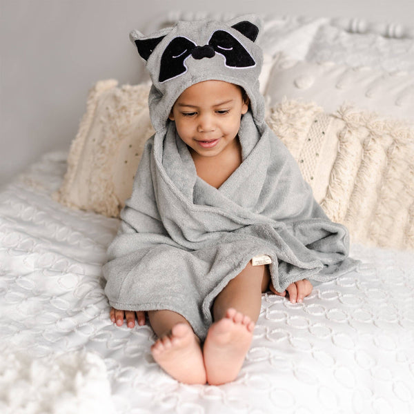 Raccoon Bamboo Hooded Towel for Kids