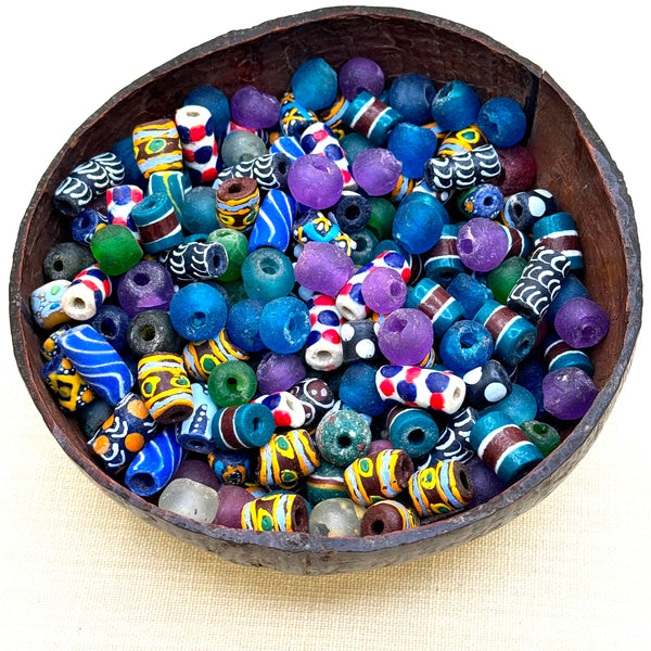 Individual Hand Made Glass Beads, Ghana (M13)