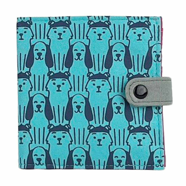 Canvas Square Wallet - Dog Print Wallet - Vegan Wallet