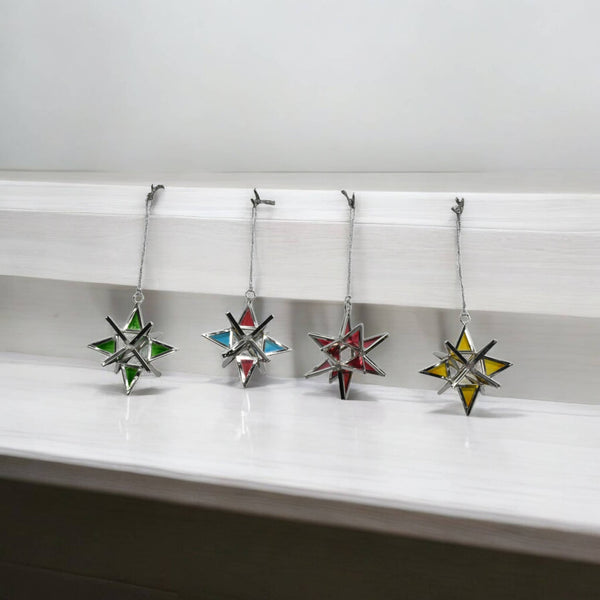 12 point Glass Star Ornaments