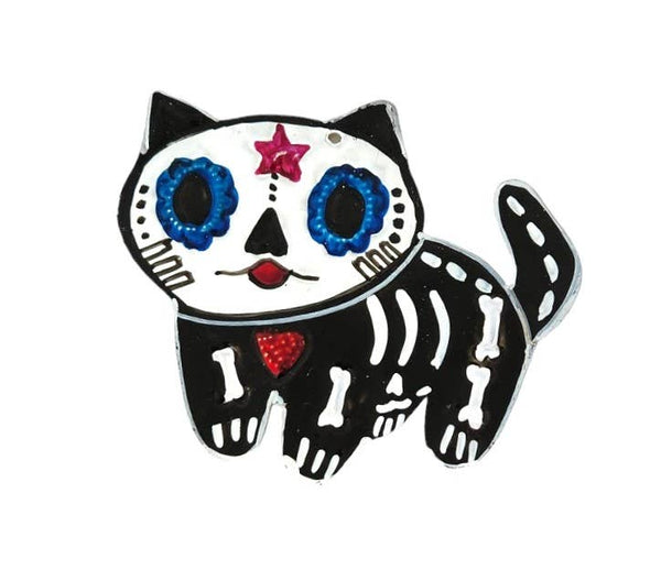 Tin Day of the Dead Cat Ornament