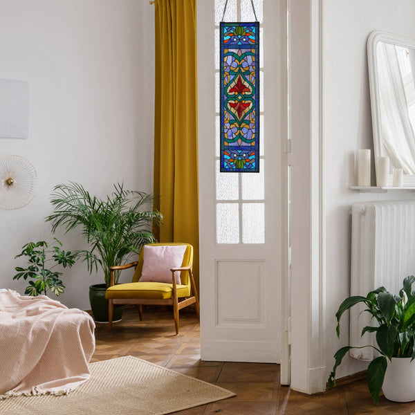 36"H Lani Victorian Stained Glass Window Panel