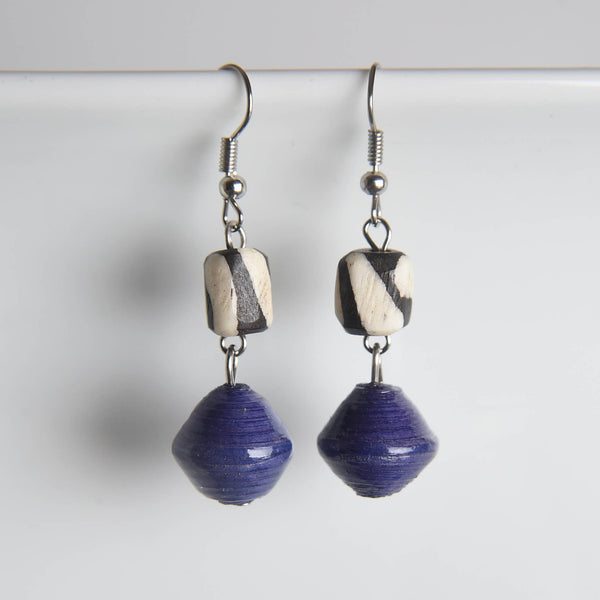 Batik Bone & Paper Earrings