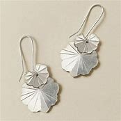 Sayuri Ginkgo Leaf Silver Drop Earrings