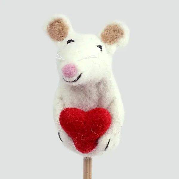 Felted Mouse Finger Puppet