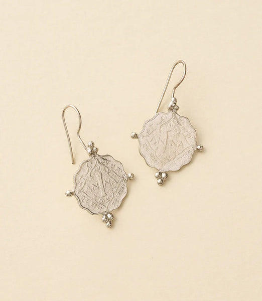 Sikka Silver Coin Earring