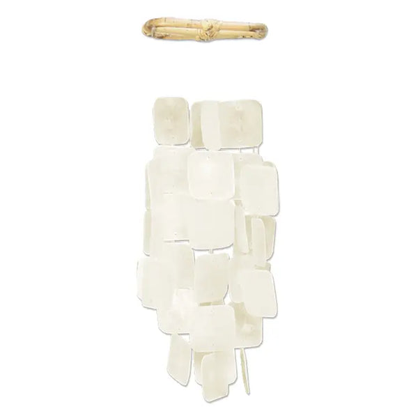 Capiz Chime Small Square | White