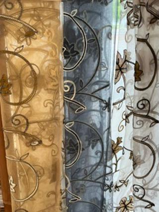 Sheer Crewel Drapery Panels