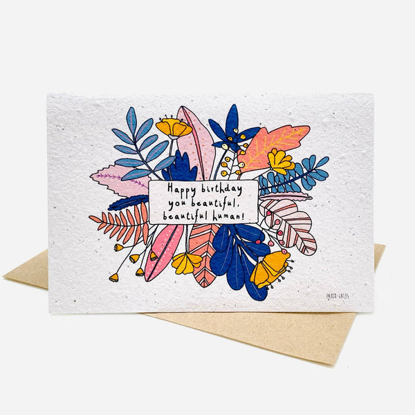 Growing Paper greeting card - Beautiful Human