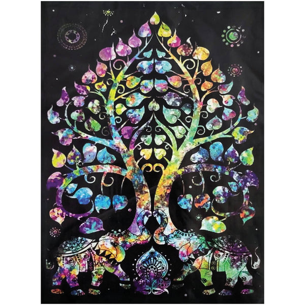 Tree Of Life Elephants Tapestry - multi