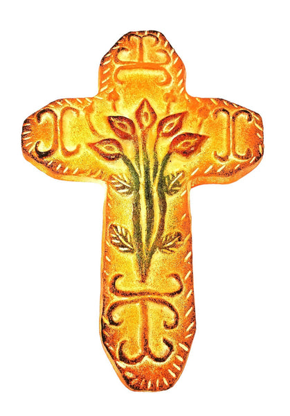 Clay cross with Calla Lilies
