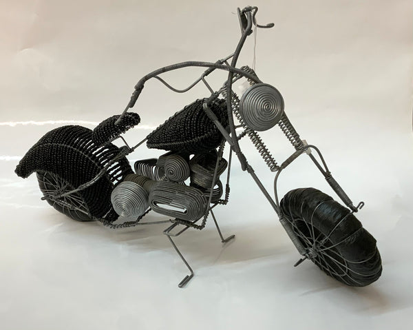 Large Motorcycle Beaded Sculpture