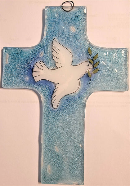 Dove Glass Cross - large