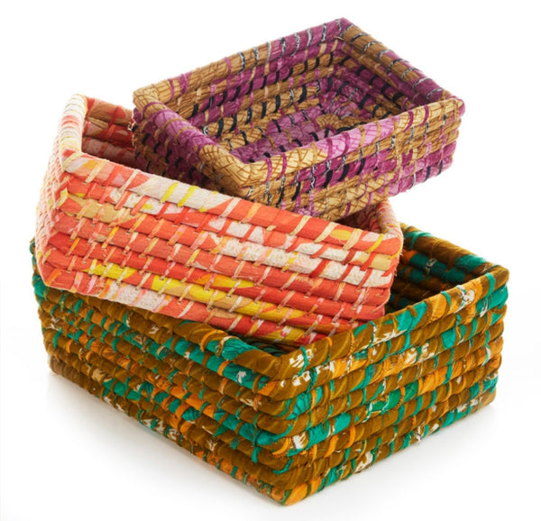 Sari Wrapped Organizing Baskets