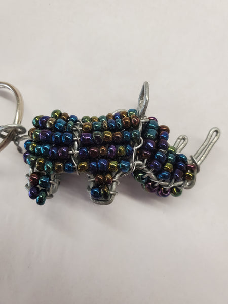 Beaded African Animal Key Ring