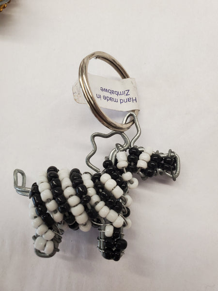 Beaded African Animal Key Ring