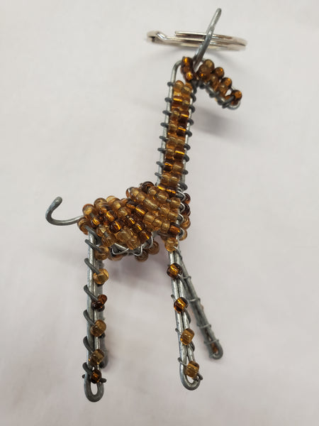 Beaded African Animal Key Ring