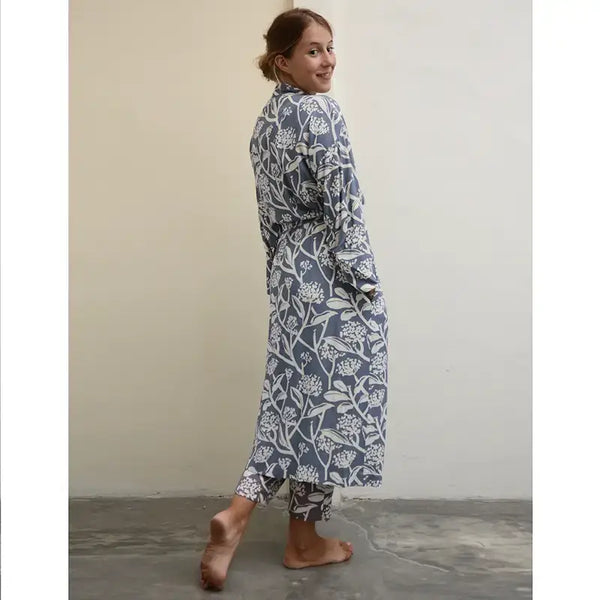 Kimono Robe Rayon | Frangipani French Blue