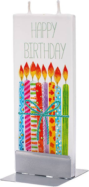 Flat Handmade Candle - Happy Birthday candles