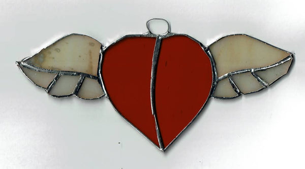 Windowpane Winged heart 7 in