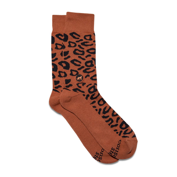 Socks That Protect Cheetahs- rust/ Medium