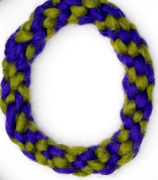 Dharma Dog Toy, 4” Rope Ring, Purple/Green
