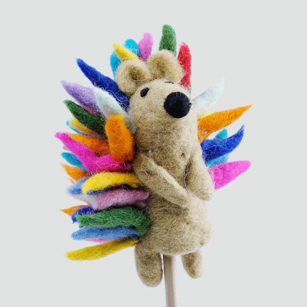 Felt Finger Puppets - Rainbow Hedgehog