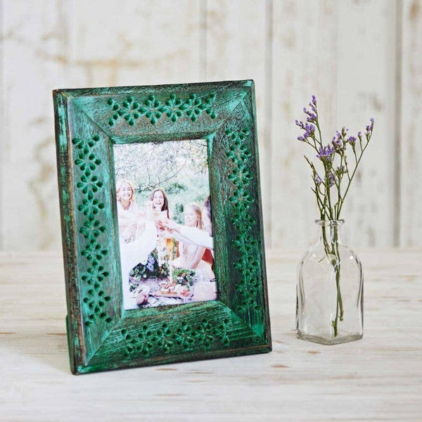 Green Antique Style Wooden Photo Frame - 4 X6 photo