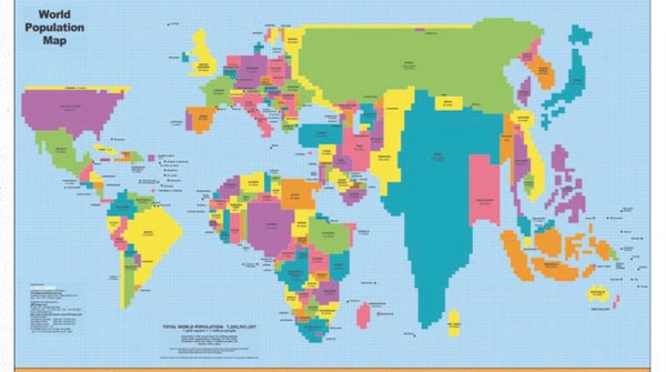 World Population Map - Digital