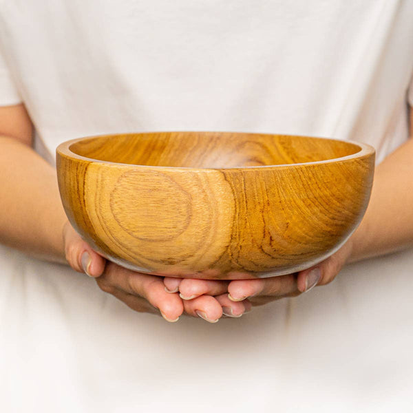 Round Teak Wood Bowl - Regular