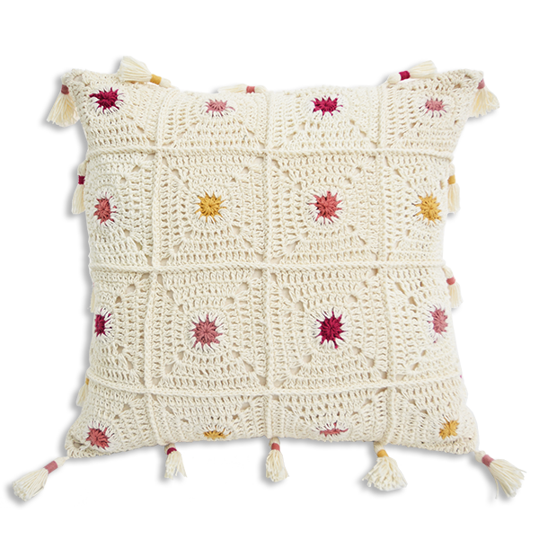 Cushion Cover Crocheted 14" | Dots Warm