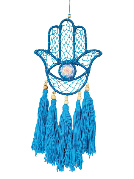 Dream Catcher Teal Hamsa: 11"x5"