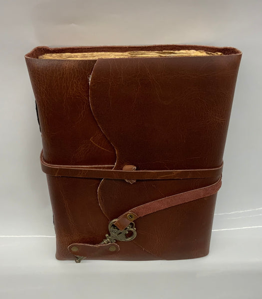 Leather Journal with Leather Strap and Key Closure