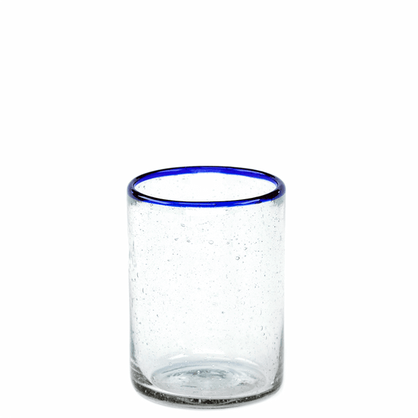 Blue Rim Juice Glass