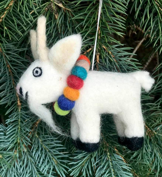 Felt Goat Ornament