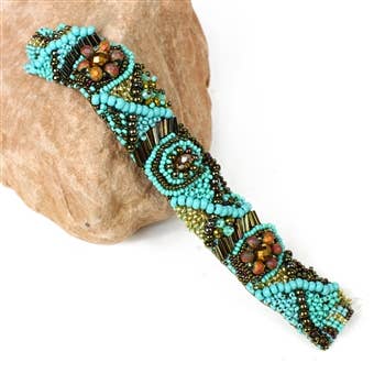 Turquoise and Bronze XO Bracelet Double Magnetic Clasp