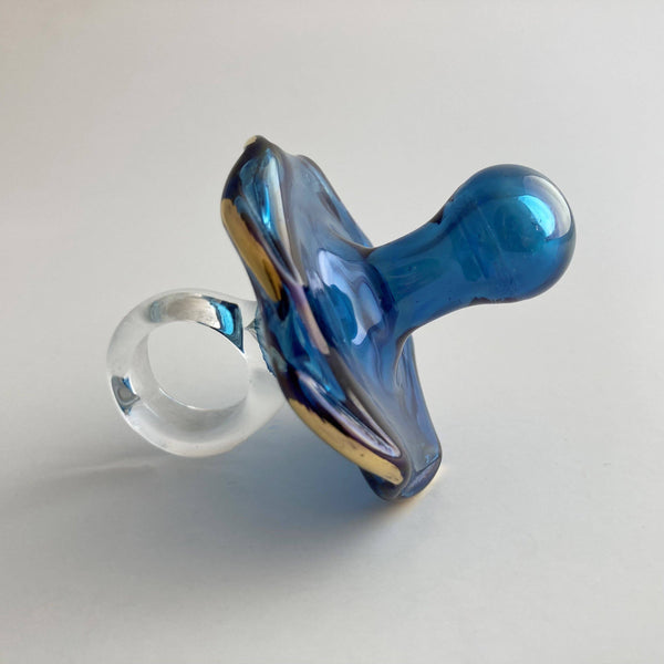 Blown Glass Ornament - Pacifier: Blue