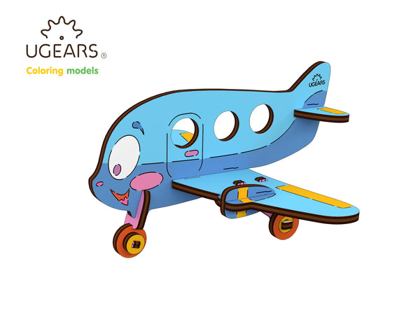 Airplane Kids Wooden Model for Coloring & Self Assembly