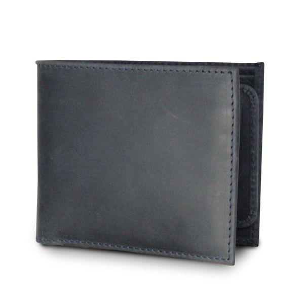 Bi Fold Leather Wallet- Black